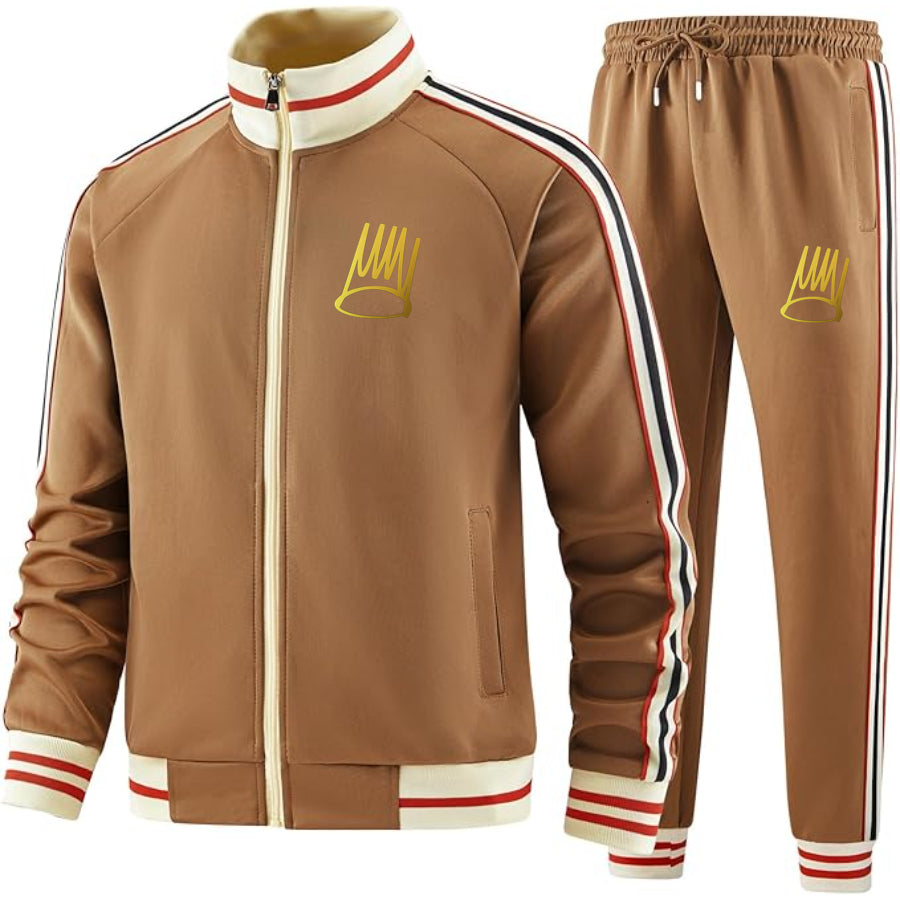 Men's J Cole "Born Sinner" Crown 2 piece Designer Tracksuit