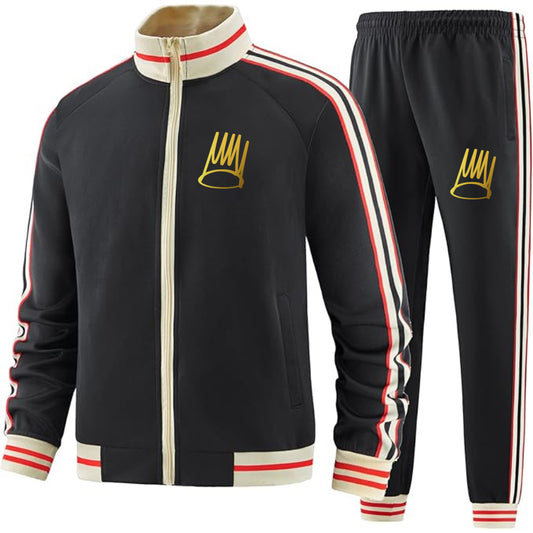 Men's J Cole "Born Sinner" Crown 2 piece Designer Tracksuit