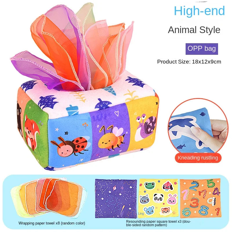 Baby Magic Tissue Box, Educational Activity Sensory Toy