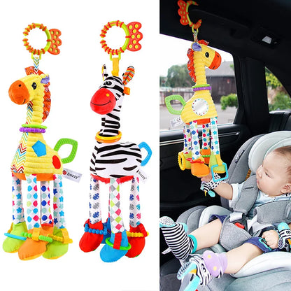 Soft Giraffe Zebra Animal Handbells Rattles Plush