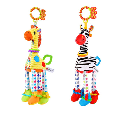 Soft Giraffe Zebra Animal Handbells Rattles Plush